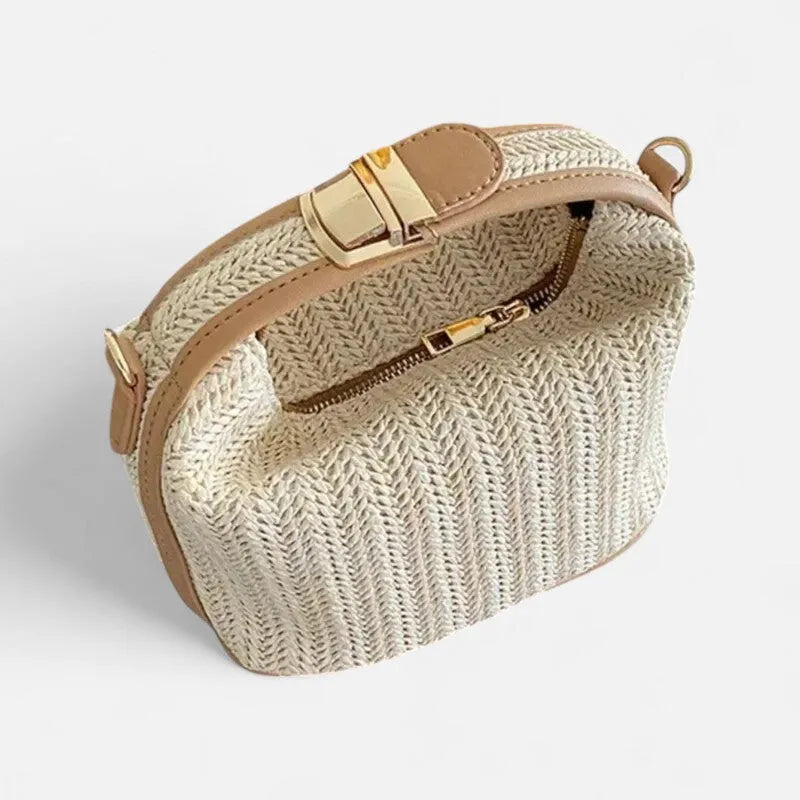 Petit sac à main bandoulière en paille Éléa