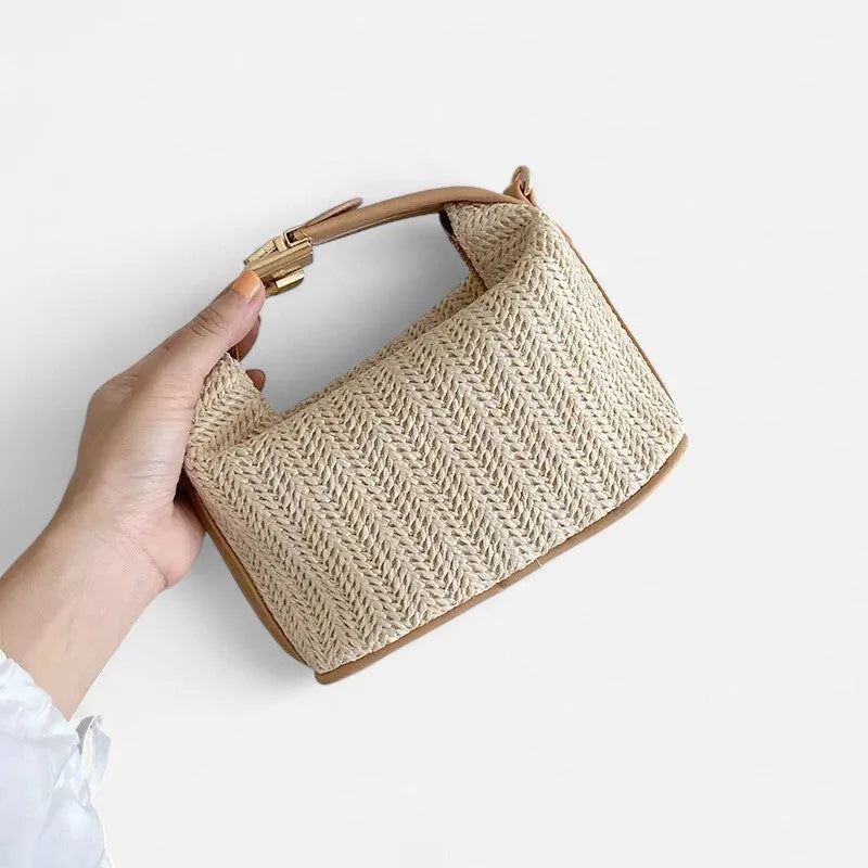 Petit sac à main bandoulière en paille Éléa