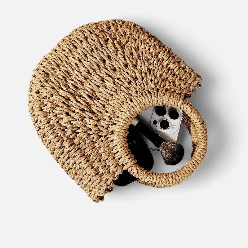 Petit sac à main bandoulière en paille Léna