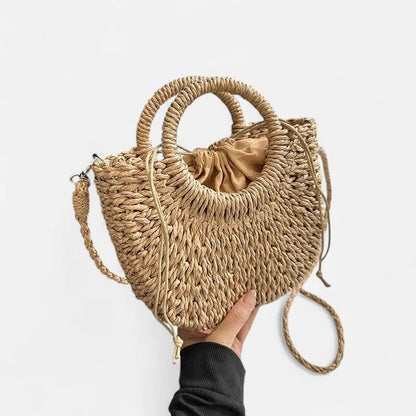 Petit sac à main bandoulière en paille Léna