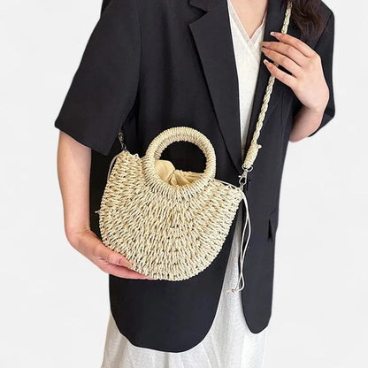 Petit sac à main bandoulière en paille Léna