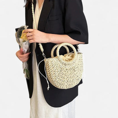 Petit sac à main bandoulière en paille Léna