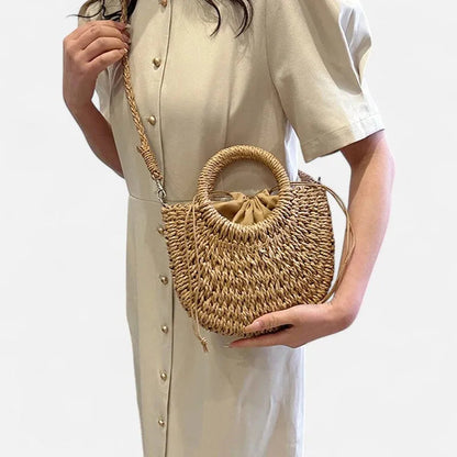 Petit sac à main bandoulière en paille Léna