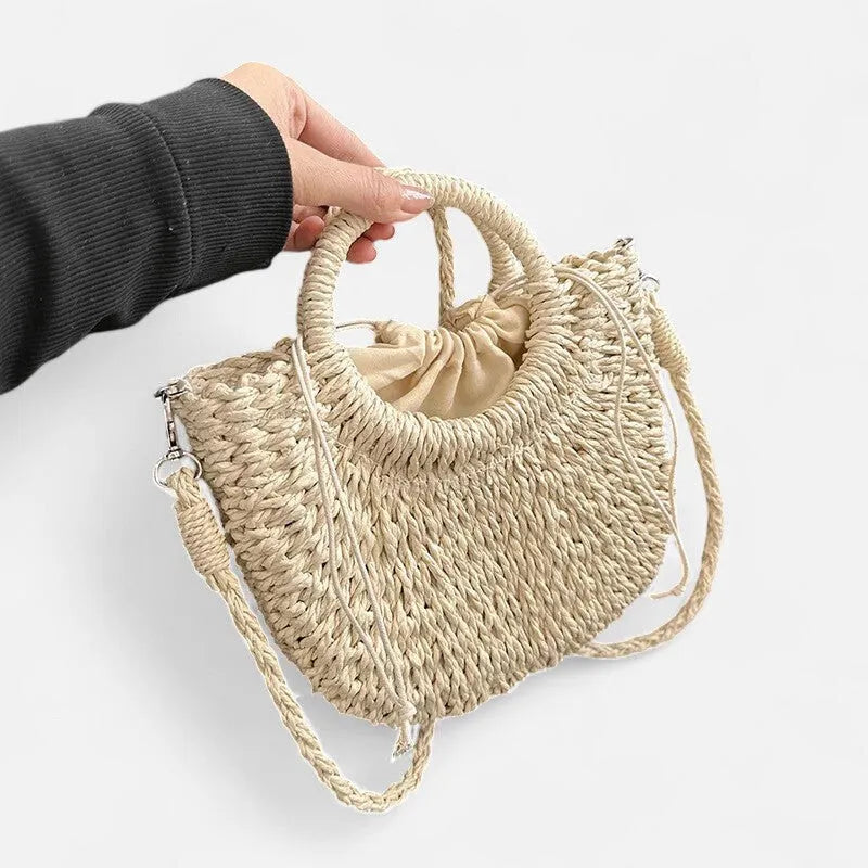Petit sac à main bandoulière en paille Léna