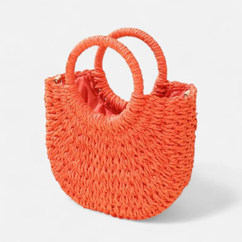 Petit sac à main bandoulière en paille Léna