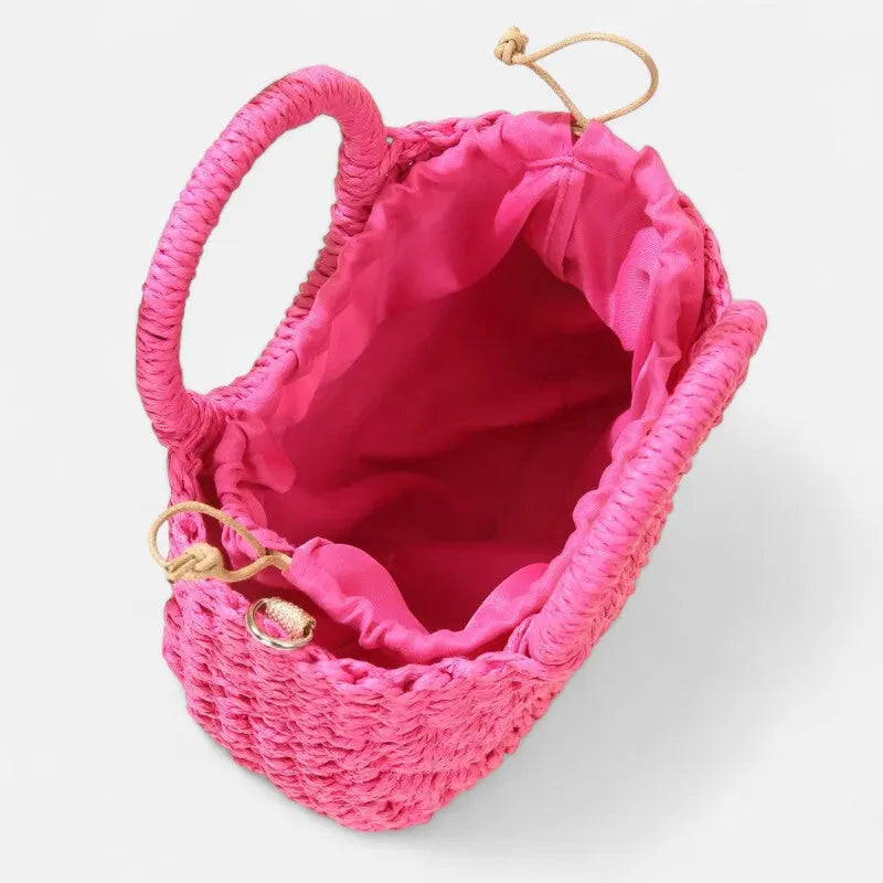 Petit sac à main bandoulière en paille Léna