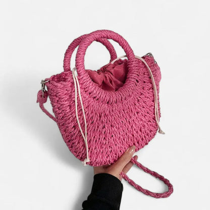 Petit sac à main bandoulière en paille Léna