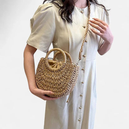 Petit sac à main bandoulière en paille Léna