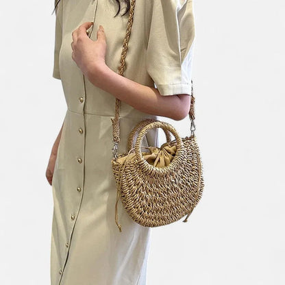 Petit sac à main bandoulière en paille Léna
