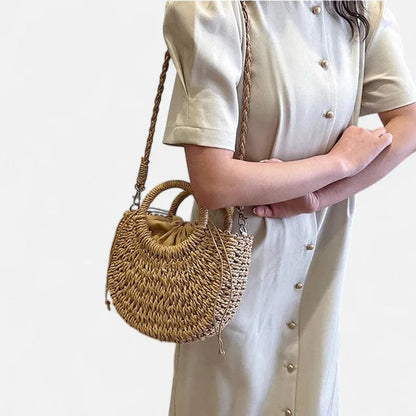 Petit sac à main bandoulière en paille Léna