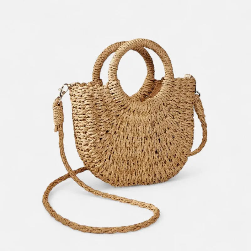 Petit sac à main bandoulière en paille Léna