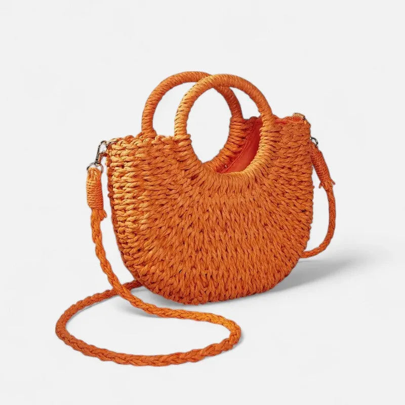 Petit sac à main bandoulière en paille Léna