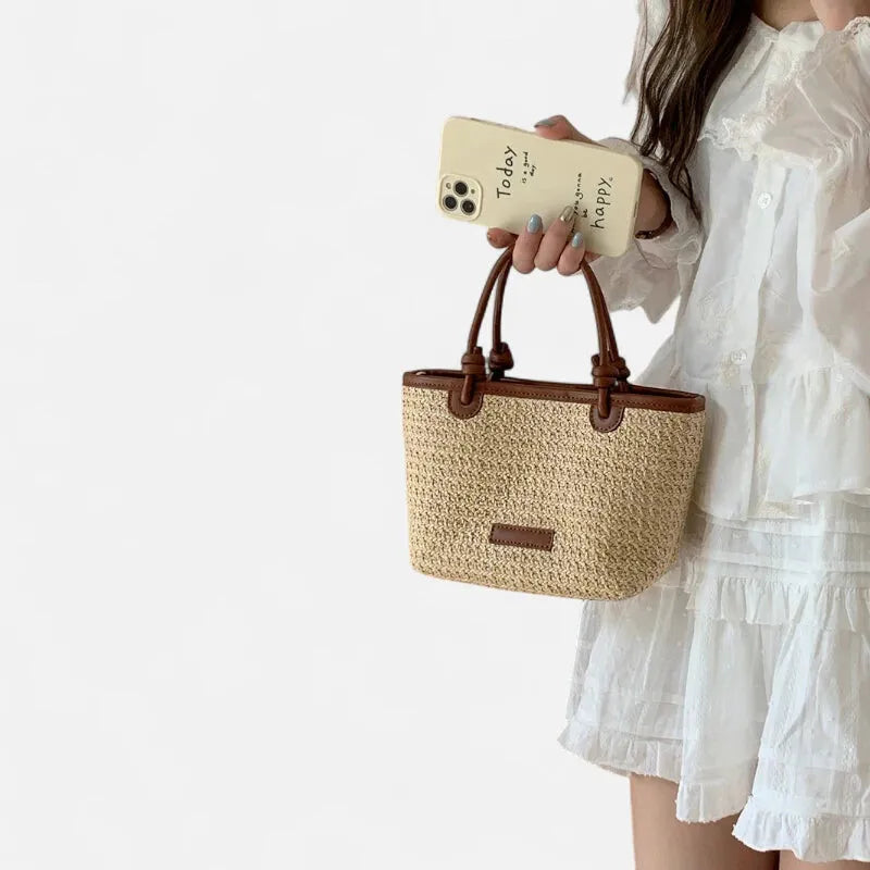 Petit sac à main bandoulière en paille Sienna