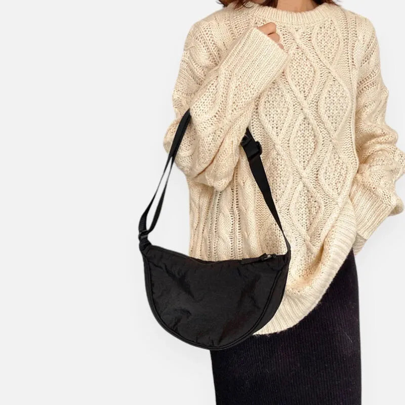 Sac à main banane demi-lune en tissu tendance Marcella