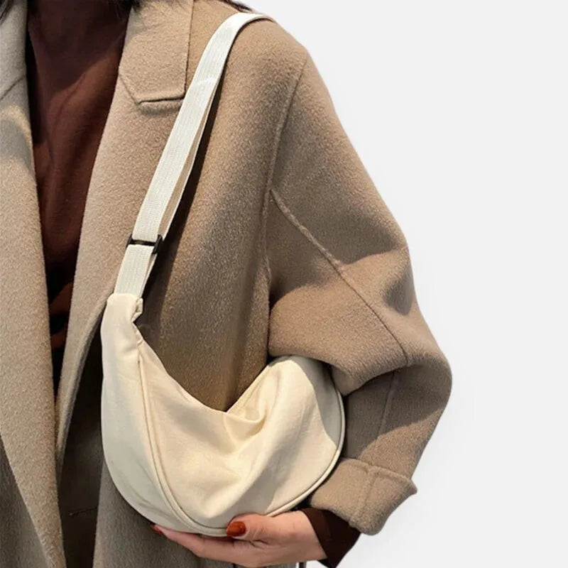 Sac à main banane demi-lune en tissu tendance Lucienne