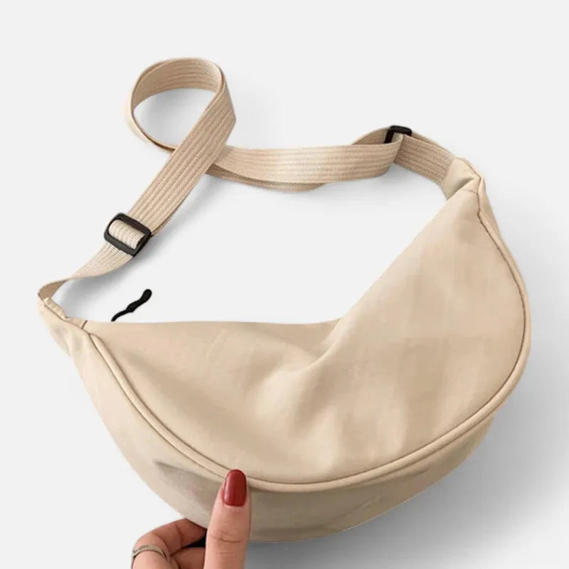 Sac à main banane demi-lune en tissu tendance Lucienne