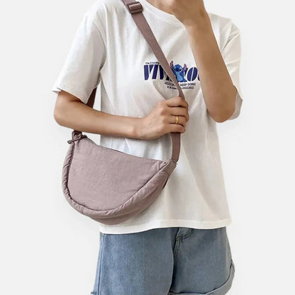 Sac à main banane demi-lune en tissu tendance Monique