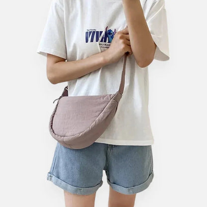 Sac à main banane demi-lune en tissu tendance Monique