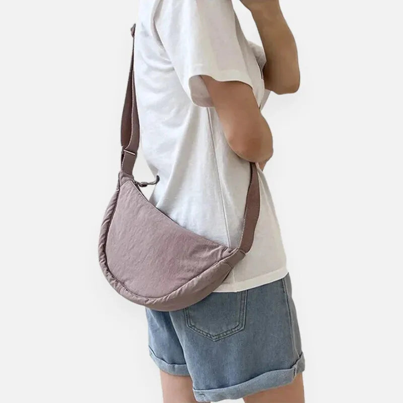 Sac à main banane demi-lune en tissu tendance Monique