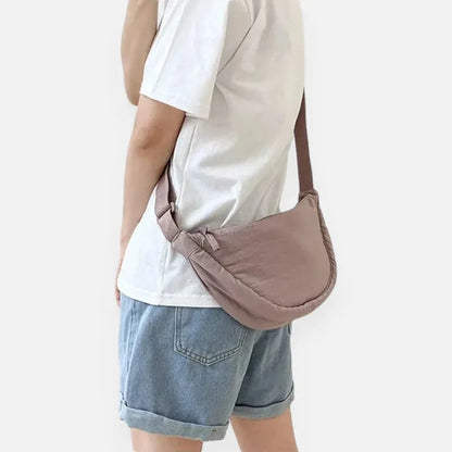 Sac à main banane demi-lune en tissu tendance Monique