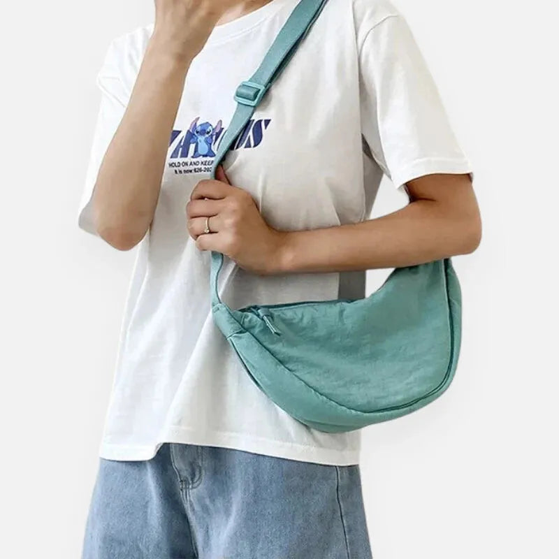 Sac à main banane demi-lune en tissu tendance Monique