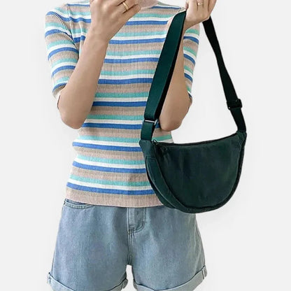 Sac à main banane demi-lune en tissu tendance Monique
