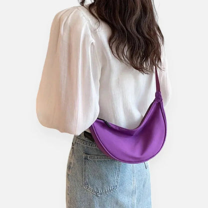 Sac à main banane demi-lune en tissu tendance Yvette