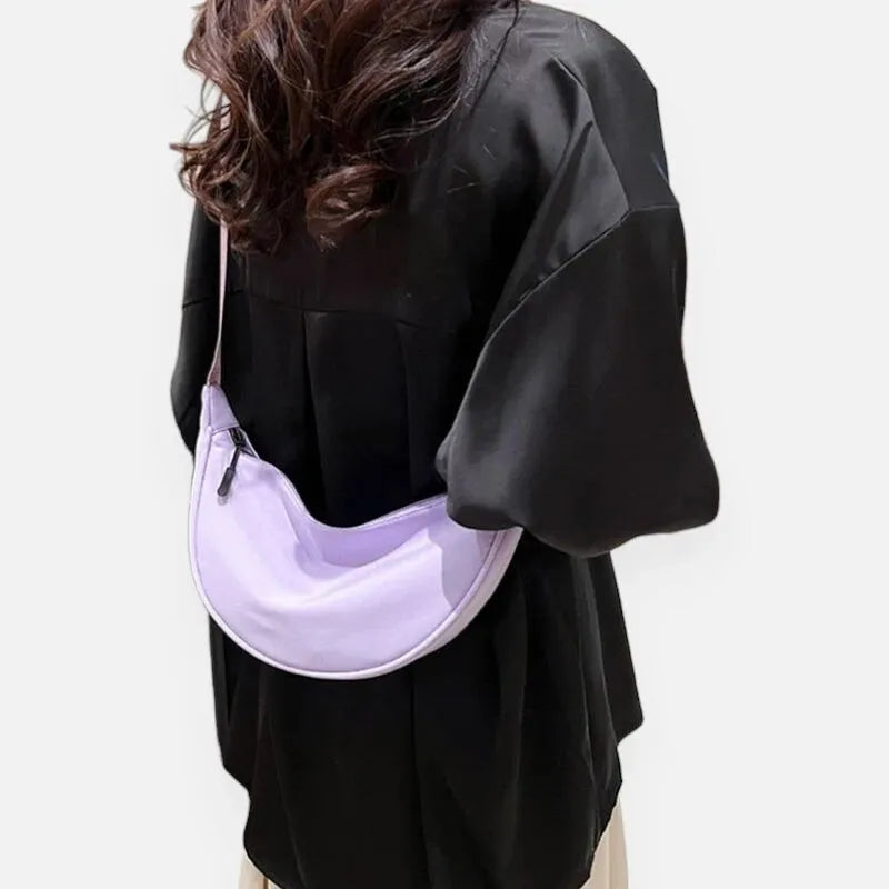 Sac à main banane demi-lune en tissu tendance Yvette