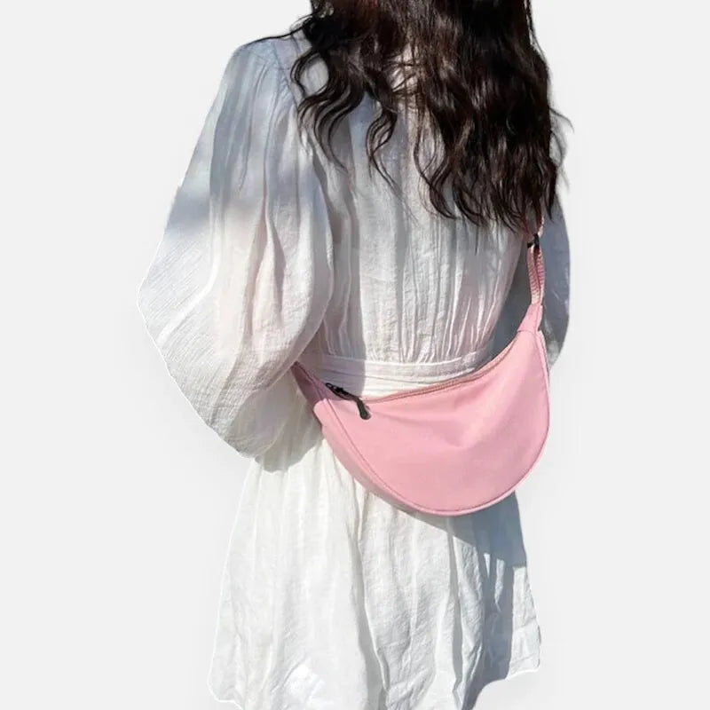 Sac à main banane demi-lune en tissu tendance Yvette