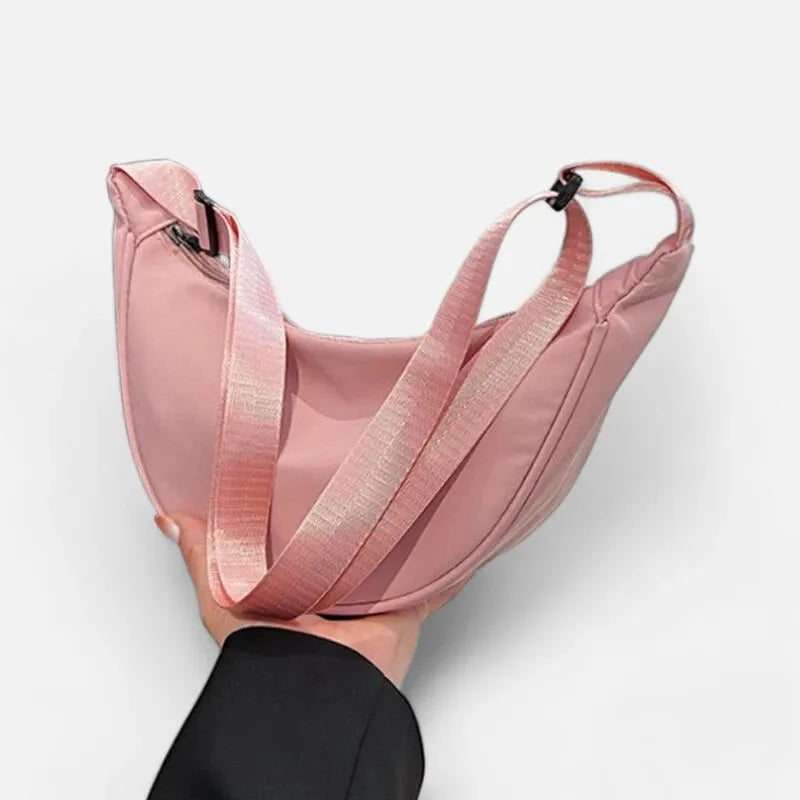 Sac à main banane demi-lune en tissu tendance Yvette