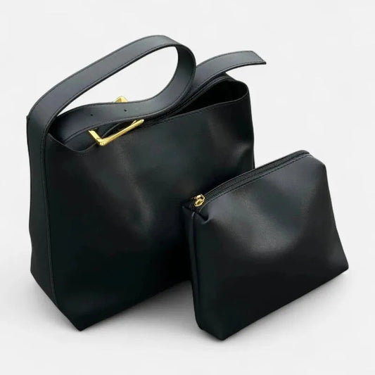 Sac à main bandoulière avec sa pochette assortie Léna