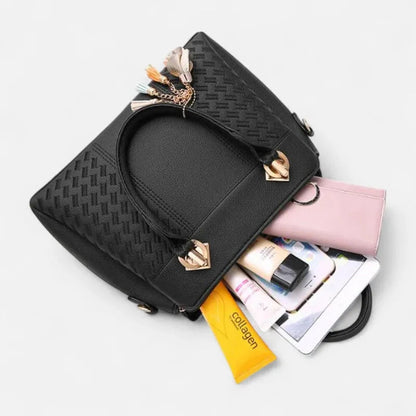 Sac à main bandoulière avec son charms doré assortie Ludovica