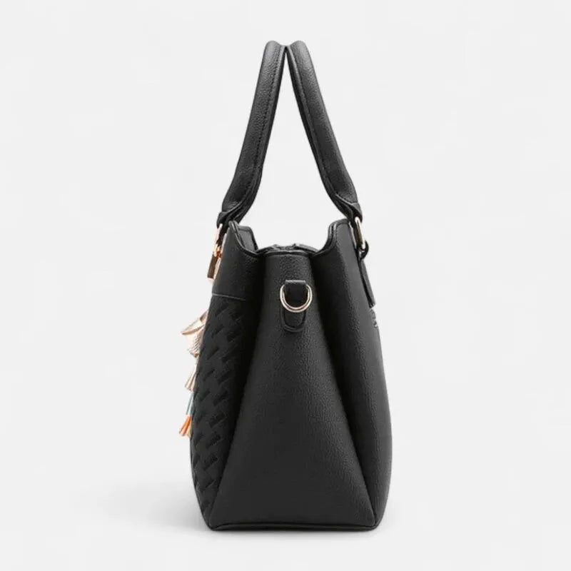 Sac à main bandoulière avec son charms doré assortie Ludovica