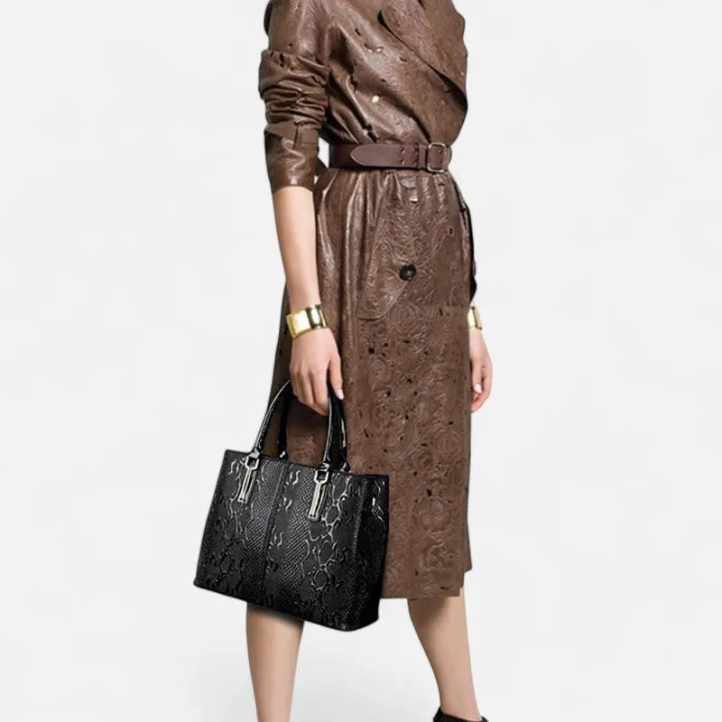 Sac à main bandoulière brillant et texturé Bianca