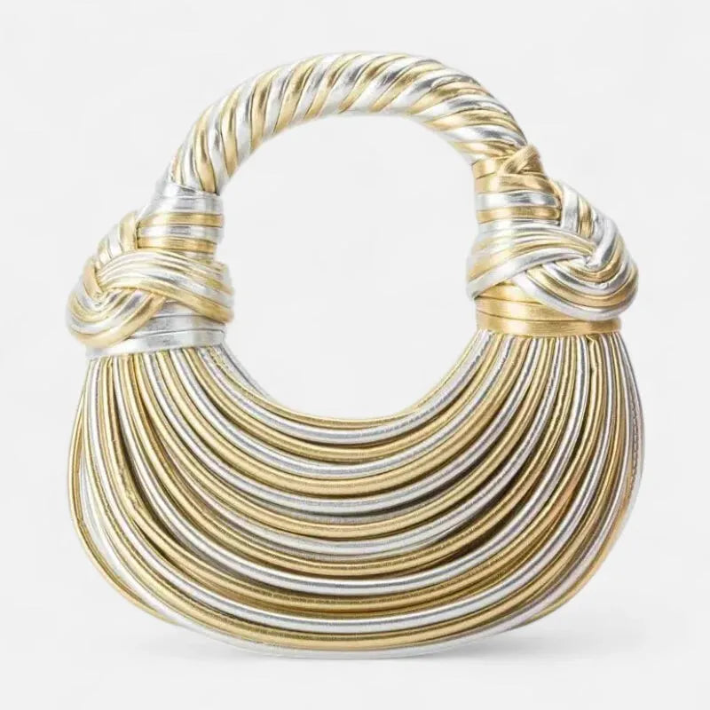 Sac à main bandoulière demi-lune tissé  Francesca