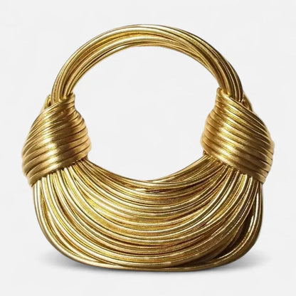 Sac à main bandoulière demi-lune tissé  Francesca