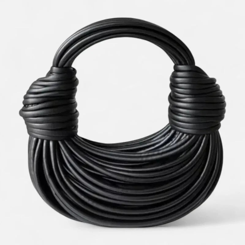 Sac à main bandoulière demi-lune tissé  Francesca