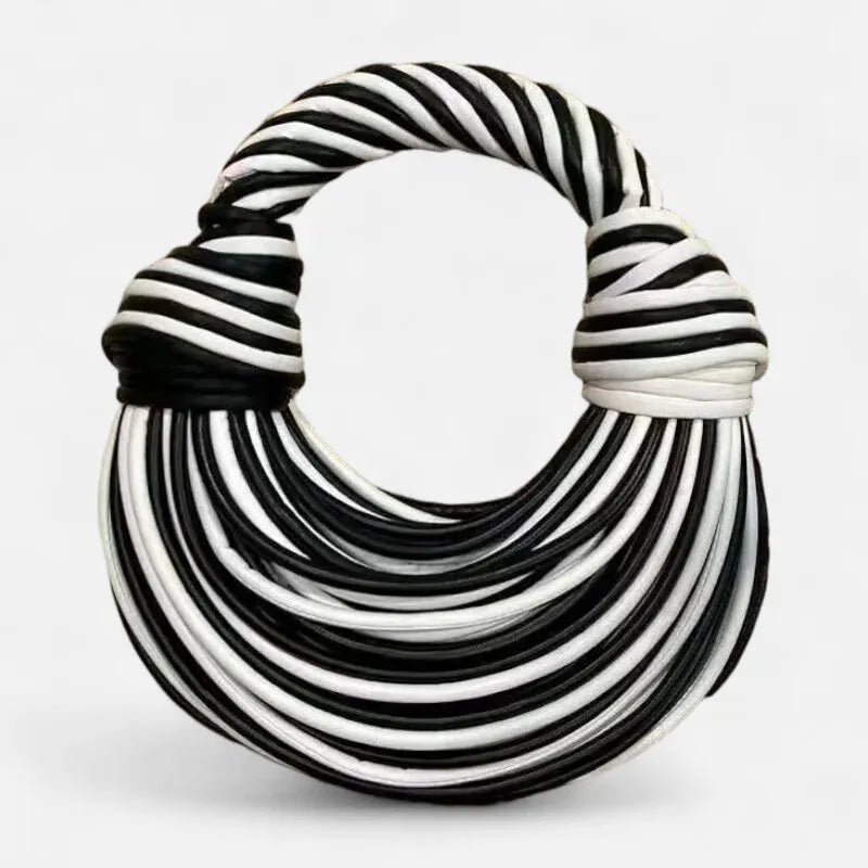 Sac à main bandoulière demi-lune tissé  Francesca