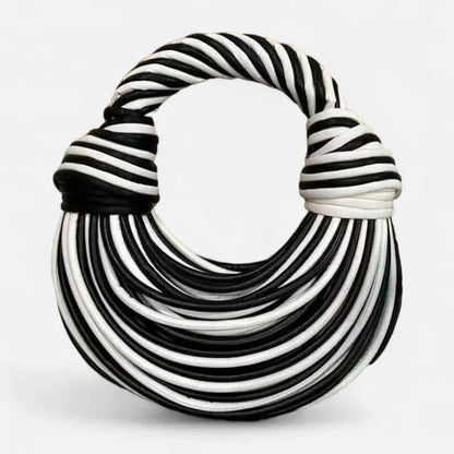 Sac à main bandoulière demi-lune tissé  Francesca