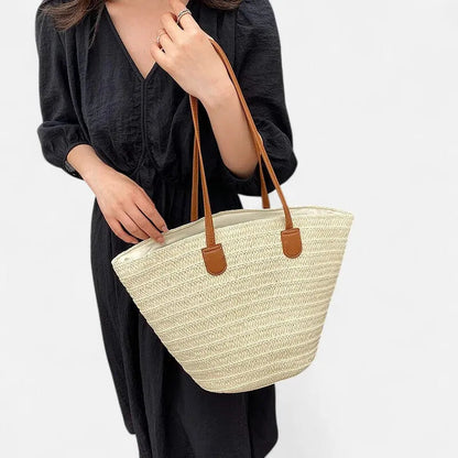 Sac à main cabas en paille Thelma