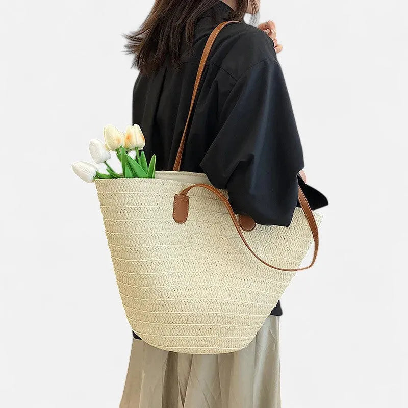 Sac à main cabas en paille Thelma