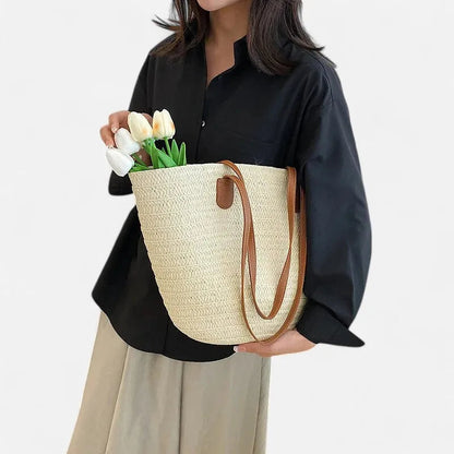 Sac à main cabas en paille Thelma