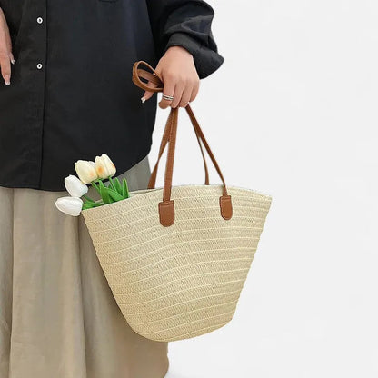 Sac à main cabas en paille Thelma