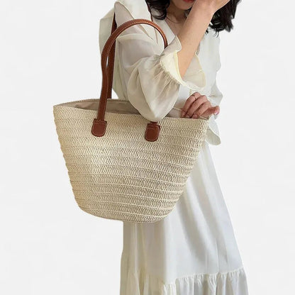 Sac à main cabas en paille Thelma