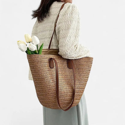 Sac à main cabas en paille Thelma