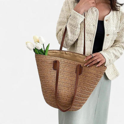 Sac à main cabas en paille Thelma