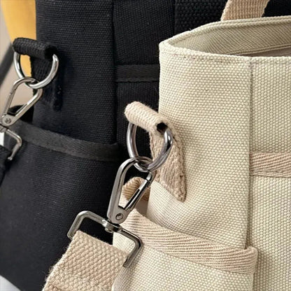 Sac à main cabas multipoches à bandoulière en toile Zoé