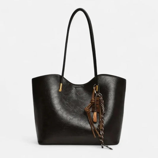 Sac à main cabas vintage avec sa pochette et son charms sucrerie assortie Alba