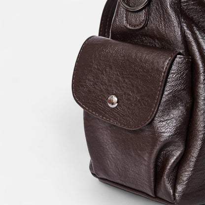 Grand sac à main de cours rétro souple à bandoulière Léonie