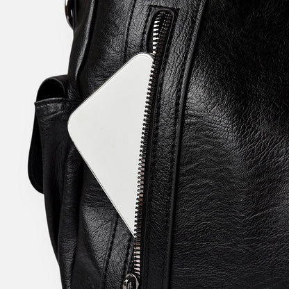 Grand sac à main de cours rétro souple à bandoulière Léonie